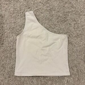 Brandy Melville White One Shoulder Top